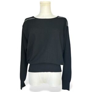 VTG Pringle of Scotland Women's L 38/97 Pure 100% Lambswool Black Sweater